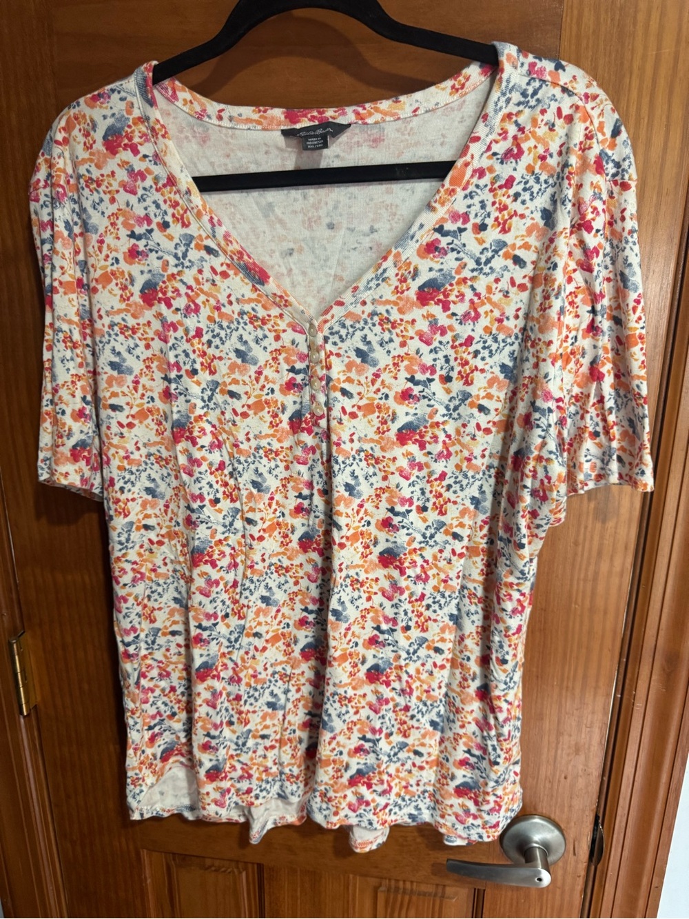 Floral V-Neck Women's Top - Multi-Color
